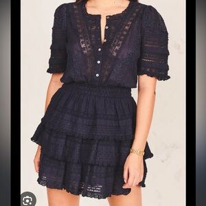 Loveshackfancy black Quincy dress S